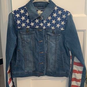 American Flag denim jacket size M
